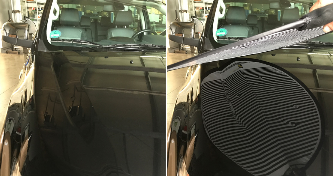 MJFUNTXY Car Dent Removal Tool - 32" Circular Striped Light Reflector Board